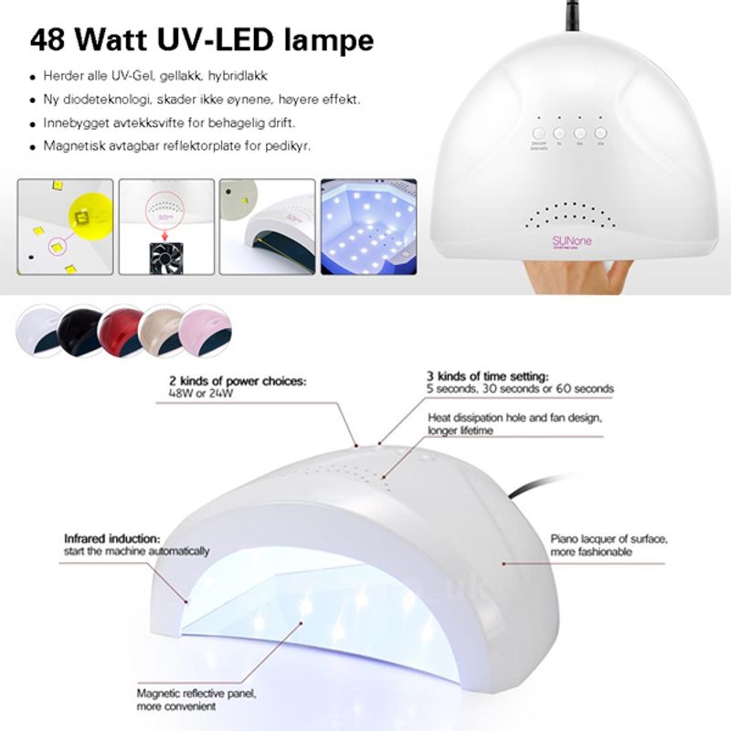 SunONE UV LED-lampe 48W neglelampe  - UV-Gel, Gellack og LED