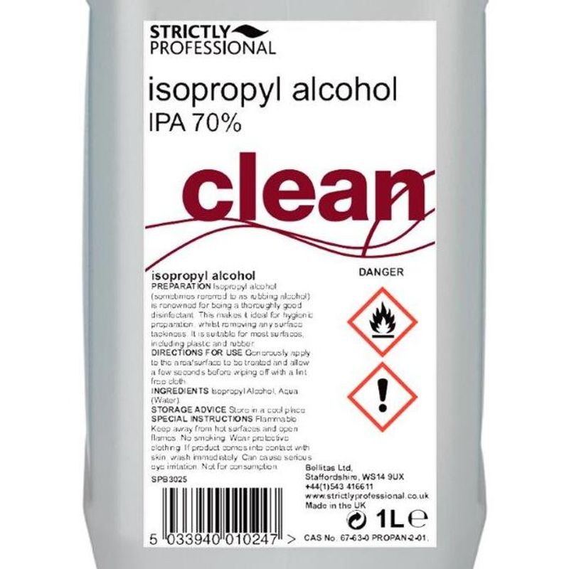 Isopropyl 70% Alcohol Antibakteriell 1000ml (IPA) – Strictly Professional