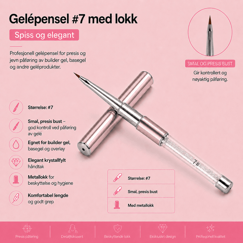 Gelépensel #7 med lokk – Elegant og presis