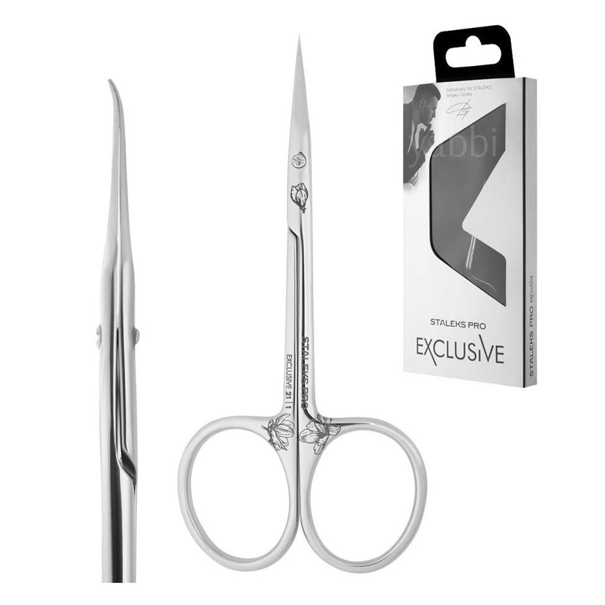Neglebåndsaks EXCLUSIVE 21  Type 1 (Professional cuticle scissors with hook SX-21/1M - Magnolia)