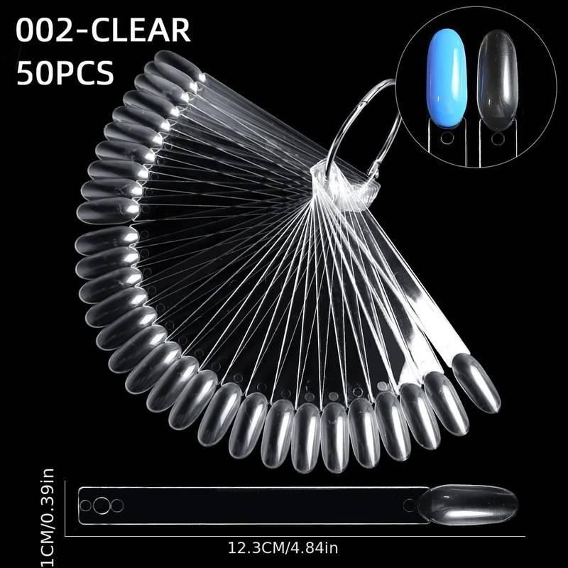Color Chart - Klar Oval Fargepalett på Ring - 50 stk (002-Clear)